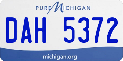 MI license plate DAH5372
