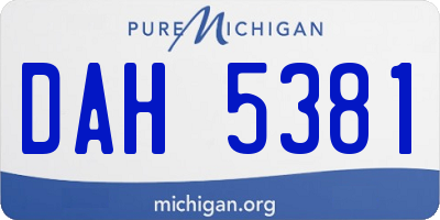 MI license plate DAH5381