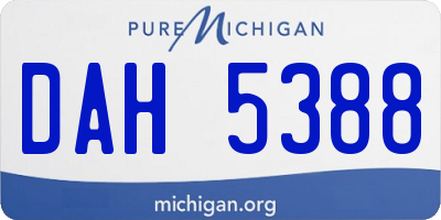 MI license plate DAH5388