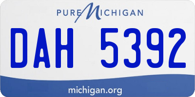MI license plate DAH5392