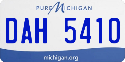 MI license plate DAH5410