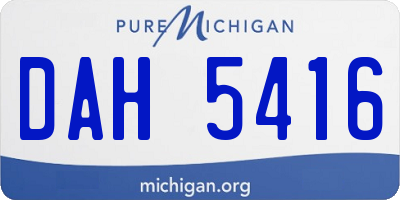 MI license plate DAH5416