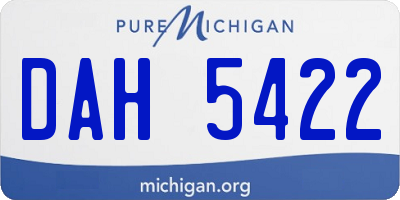 MI license plate DAH5422