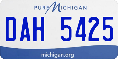 MI license plate DAH5425