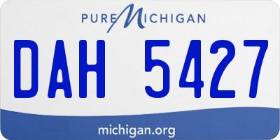 MI license plate DAH5427