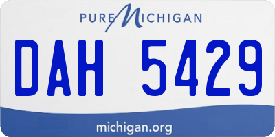 MI license plate DAH5429