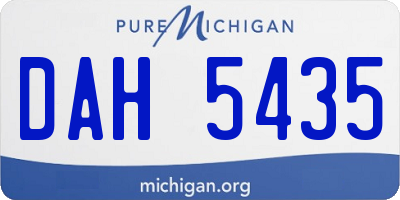 MI license plate DAH5435