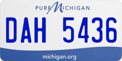 MI license plate DAH5436