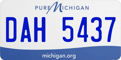 MI license plate DAH5437