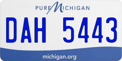 MI license plate DAH5443