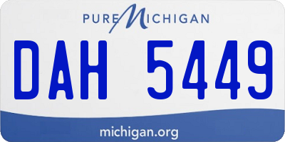 MI license plate DAH5449