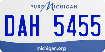 MI license plate DAH5455
