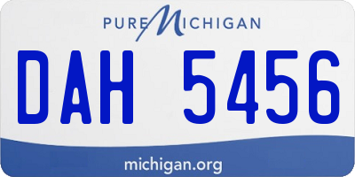 MI license plate DAH5456