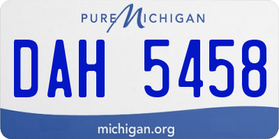 MI license plate DAH5458