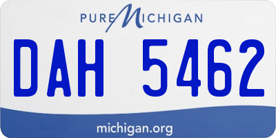 MI license plate DAH5462
