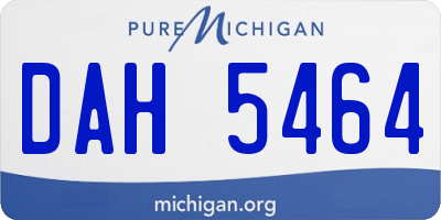 MI license plate DAH5464