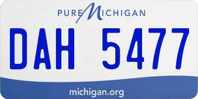 MI license plate DAH5477
