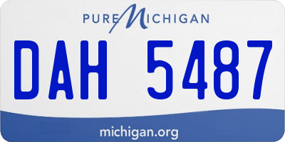 MI license plate DAH5487