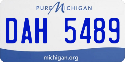 MI license plate DAH5489