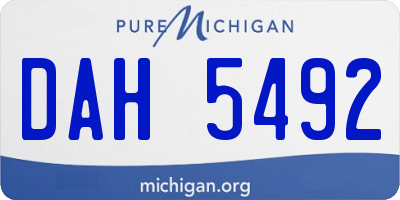 MI license plate DAH5492