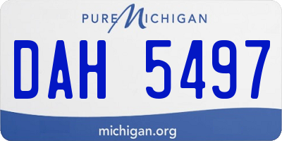 MI license plate DAH5497