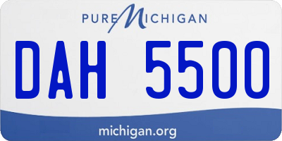 MI license plate DAH5500