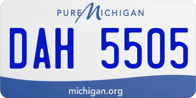 MI license plate DAH5505