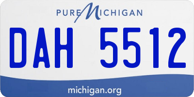 MI license plate DAH5512
