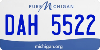 MI license plate DAH5522