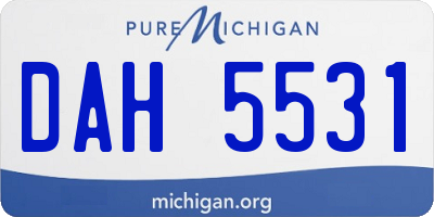 MI license plate DAH5531