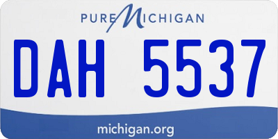 MI license plate DAH5537