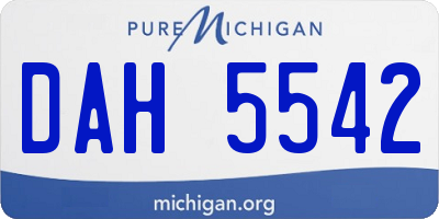 MI license plate DAH5542