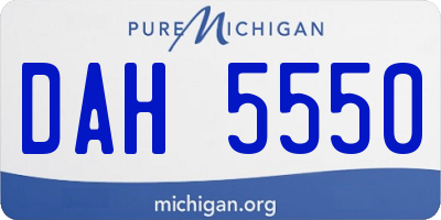 MI license plate DAH5550