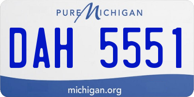 MI license plate DAH5551