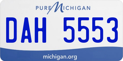 MI license plate DAH5553