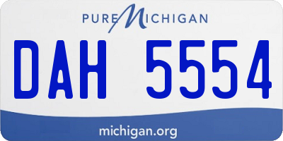 MI license plate DAH5554