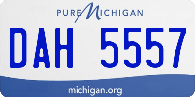 MI license plate DAH5557