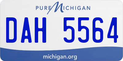 MI license plate DAH5564