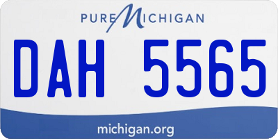 MI license plate DAH5565