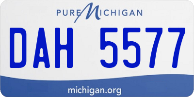MI license plate DAH5577