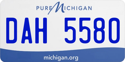 MI license plate DAH5580