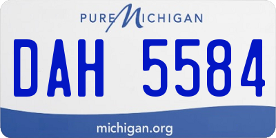 MI license plate DAH5584