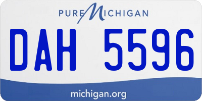 MI license plate DAH5596