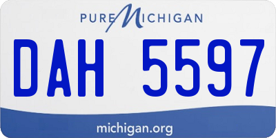 MI license plate DAH5597