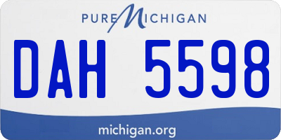 MI license plate DAH5598