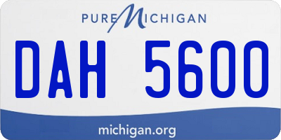 MI license plate DAH5600