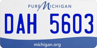 MI license plate DAH5603