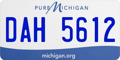MI license plate DAH5612
