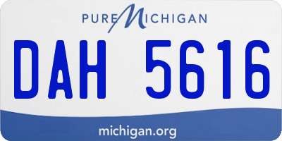 MI license plate DAH5616