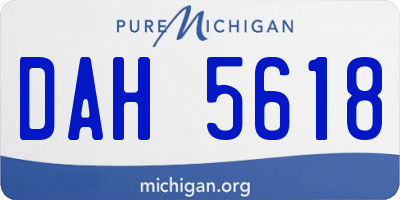 MI license plate DAH5618